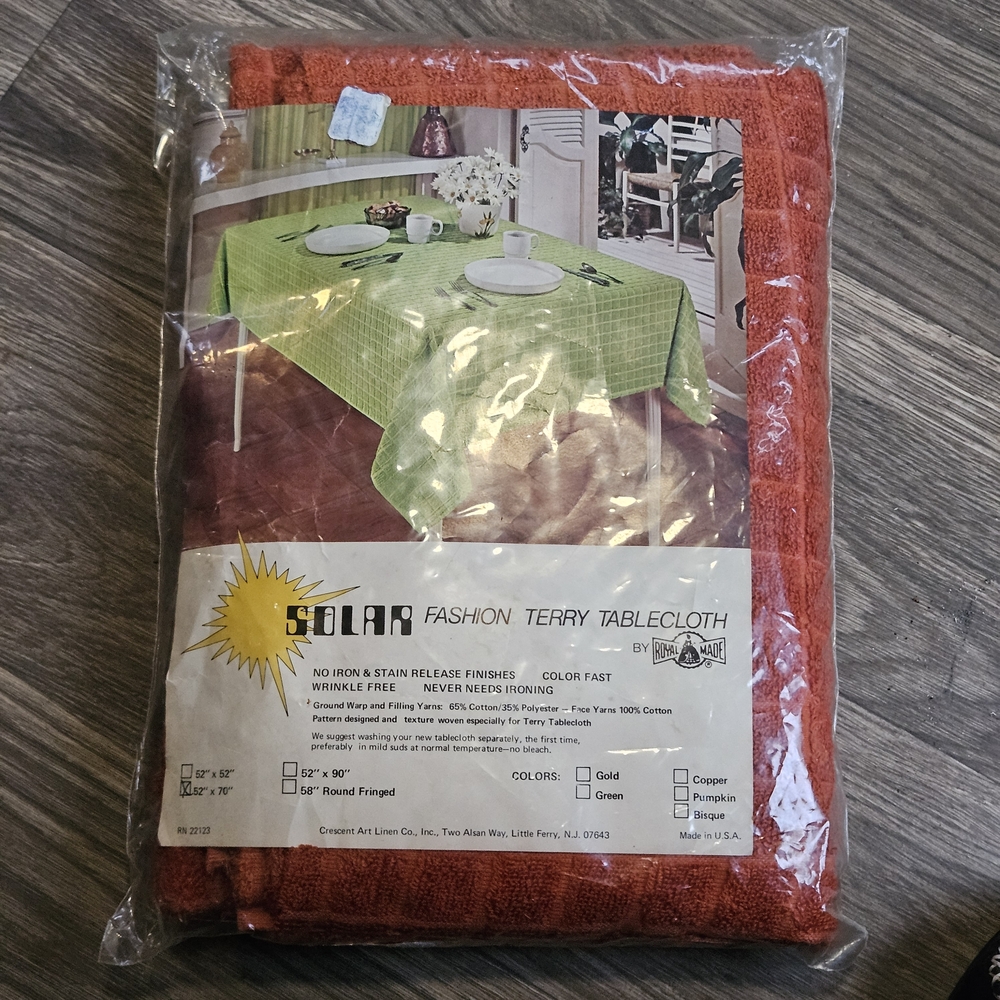 Solar Fashion Terry Tablecloth in Burnt Orange